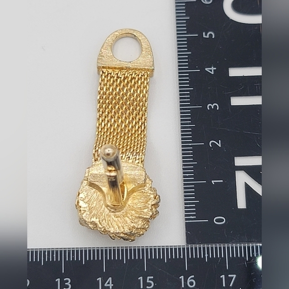 Goldtone Cufflinks Amber Tone Cabachon Aurora Borealis Finish #1182 - Picture 13 of 13